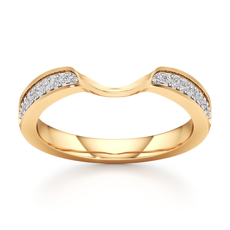 Main Image 1 of J'Lure Lab-Grown Diamond Contour Wedding Band 1/8 ct tw 18K Yellow Gold