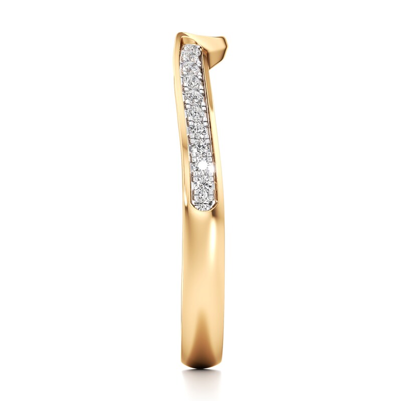 Main Image 3 of J'Lure Lab-Grown Diamond Contour Wedding Band 1/8 ct tw 18K Yellow Gold