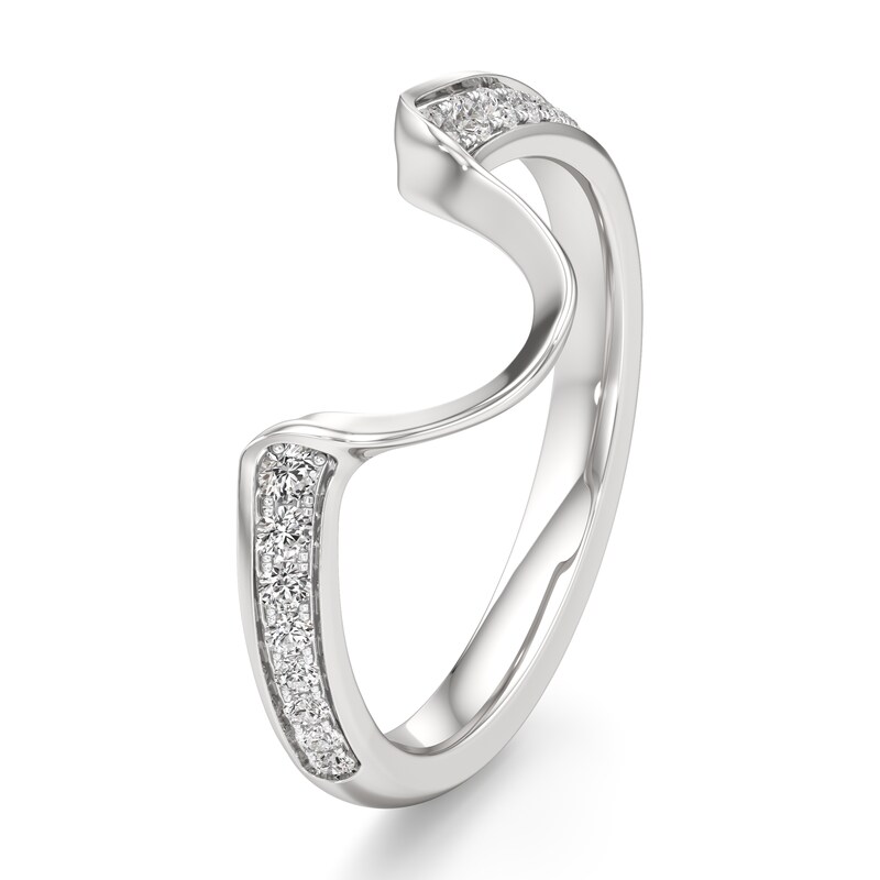 Main Image 4 of J'Lure Lab-Grown Diamond Contour Wedding Band 1/5 ct tw 18K White Gold