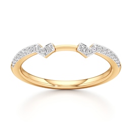 J'Lure Lab-Grown Diamond Angled Contour Wedding Band 1/6 ct tw 18K Yellow Gold