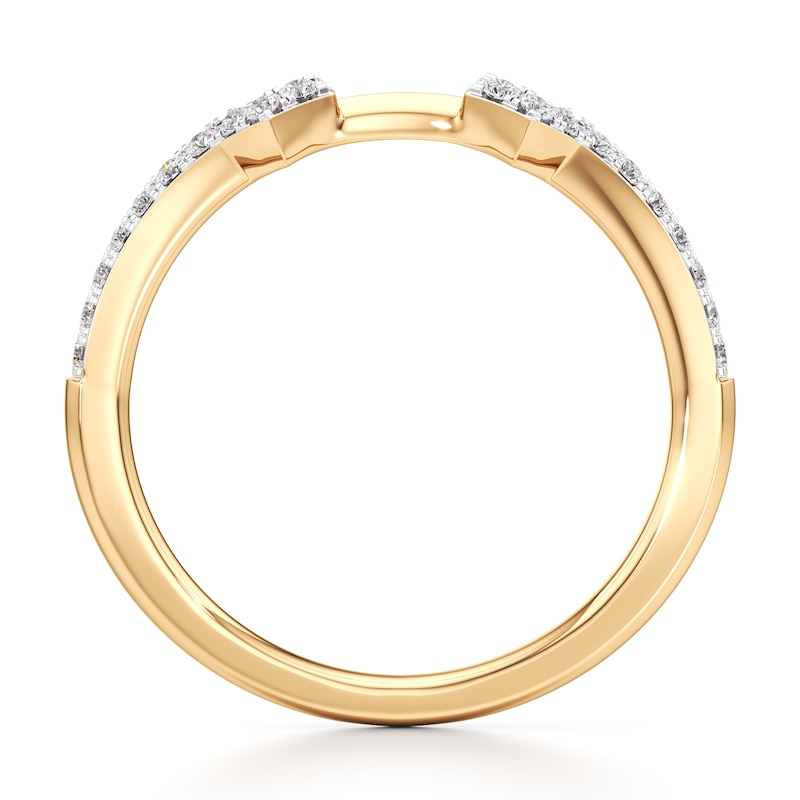 Main Image 2 of J'Lure Lab-Grown Diamond Angled Contour Wedding Band 1/6 ct tw 18K Yellow Gold