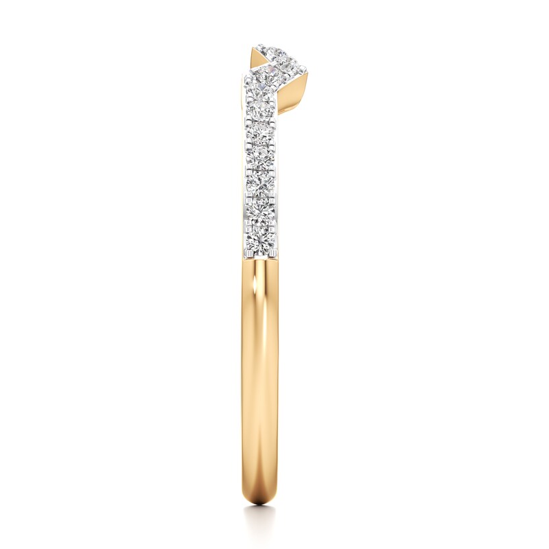 Main Image 3 of J'Lure Lab-Grown Diamond Angled Contour Wedding Band 1/6 ct tw 18K Yellow Gold