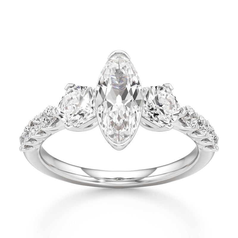 Main Image 1 of J'Lure Moval Old-Cut Lab-Created Diamond Engagement Ring 2 ct tw 18K White Gold