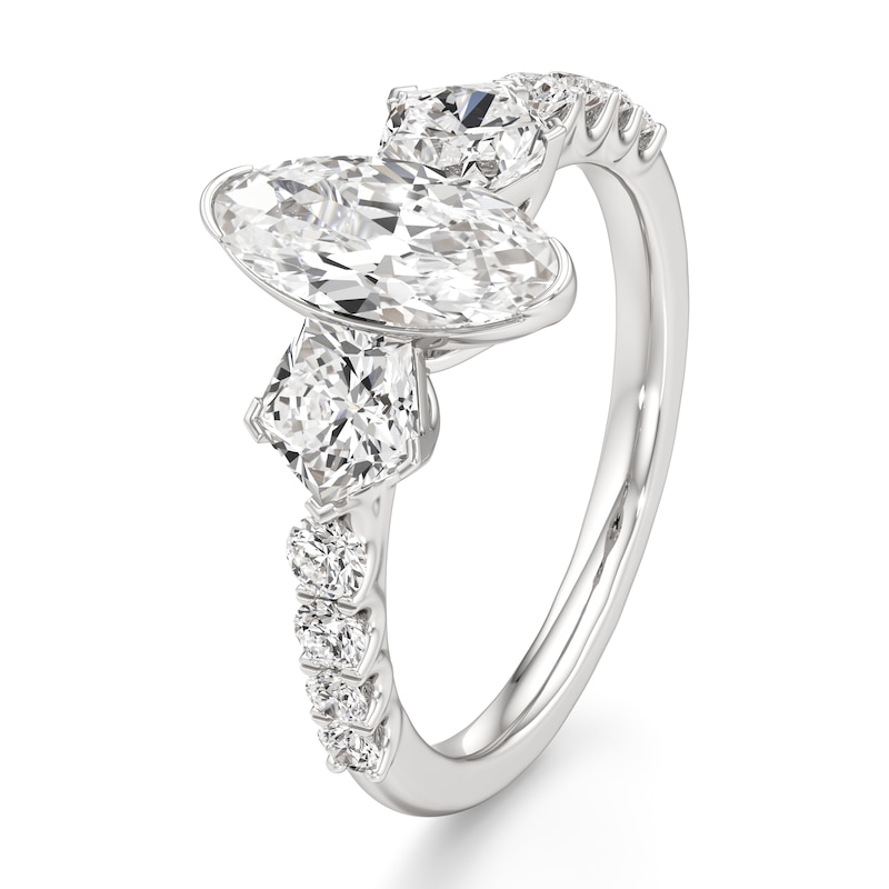 Main Image 4 of J'Lure Moval Old-Cut Lab-Created Diamond Engagement Ring 2 ct tw 18K White Gold