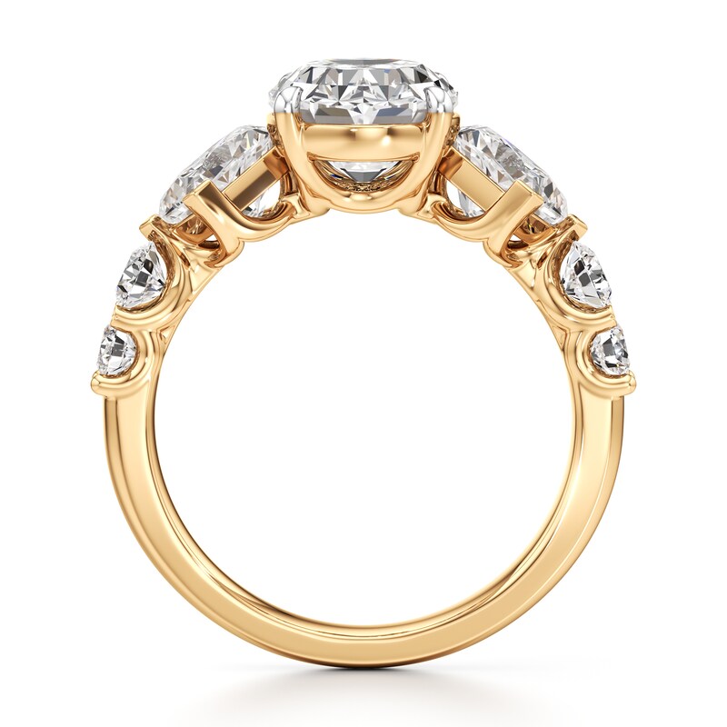 Main Image 2 of J'Lure Oval Step-Cut Lab-Grown Diamond Engagement Ring 4-3/4 ct tw 18K Yellow Gold