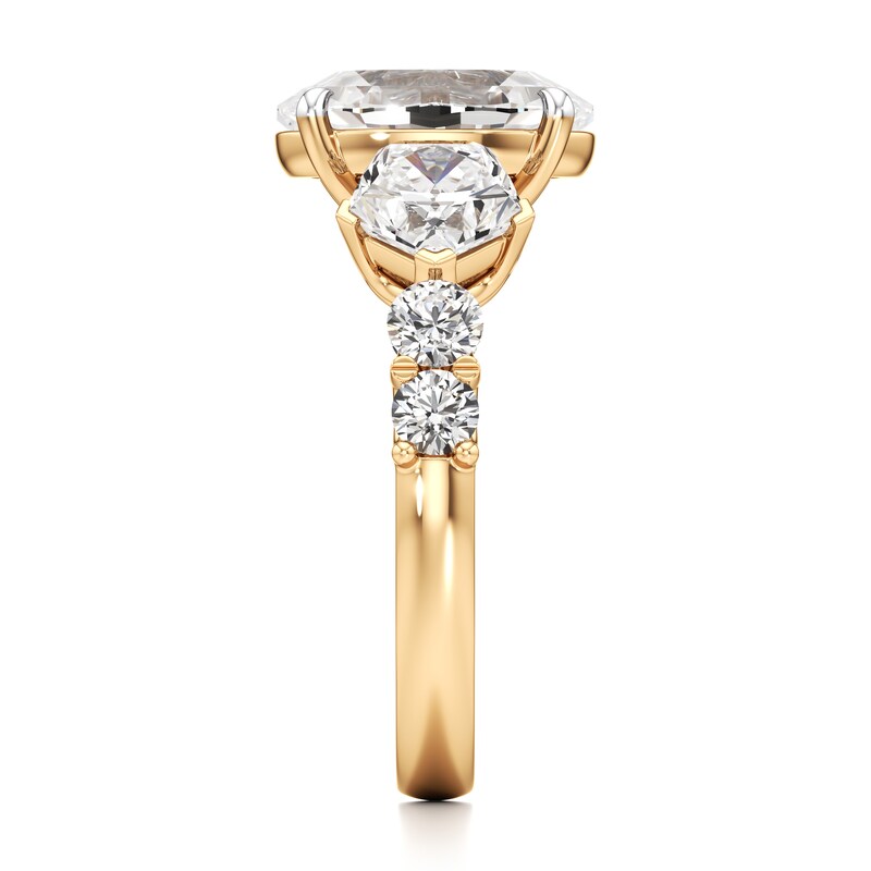 Main Image 3 of J'Lure Oval Step-Cut Lab-Grown Diamond Engagement Ring 4-3/4 ct tw 18K Yellow Gold