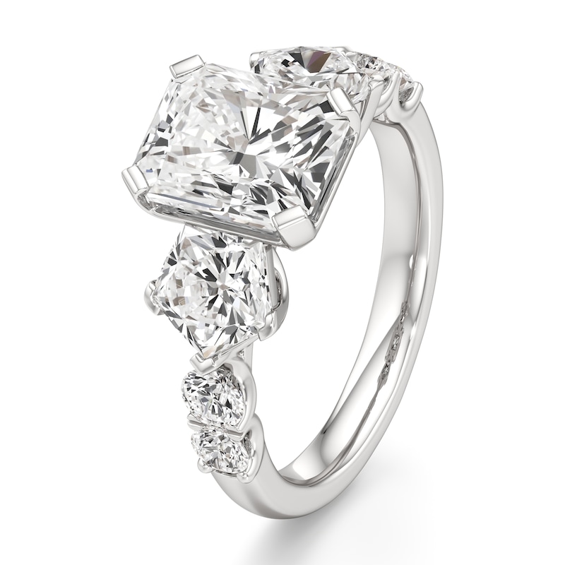 Main Image 4 of J'Lure Radiant Brilliant-Cut Lab-Grown Diamond Engagement Ring 4-3/4 ct tw 18K White Gold