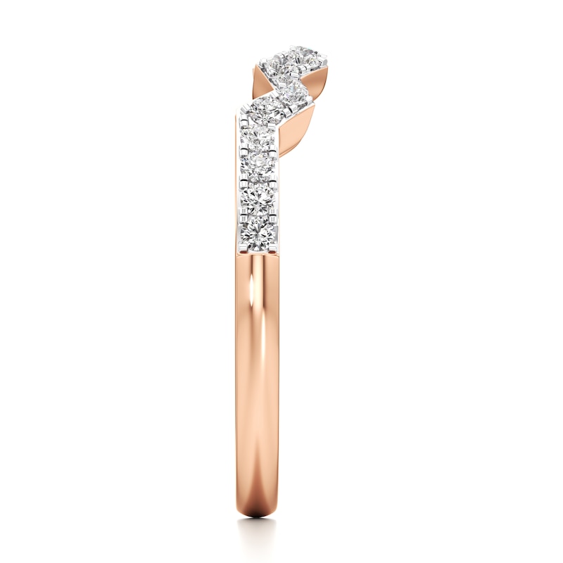 Main Image 3 of J'Lure Lab-Grown Diamond Angled Contour Wedding Band 1/5 ct tw 18K Rose Gold