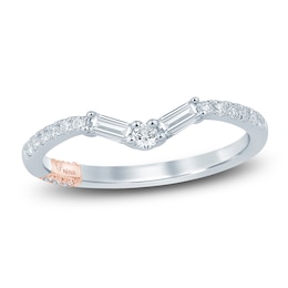 Pnina Tornai Baguette & Round-Cut Diamond Contour Anniversary Ring 1/3 ct tw 14K White Gold