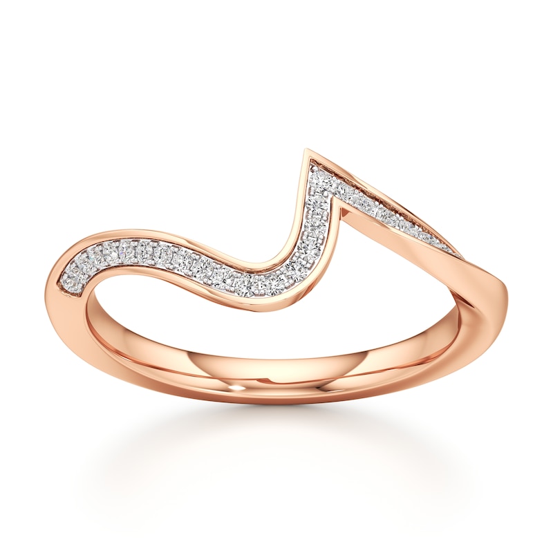 Main Image 1 of J'Lure Lab-Grown Diamond Contour Wedding Band 1/8 ct tw 18K Rose Gold