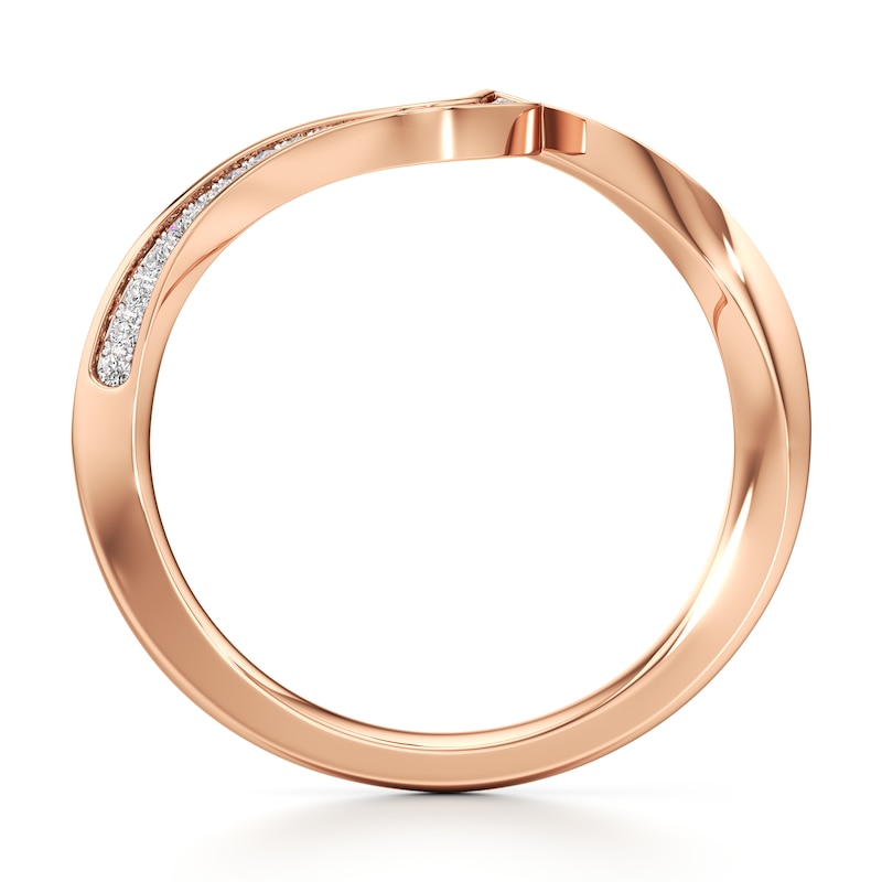 Main Image 2 of J'Lure Lab-Grown Diamond Contour Wedding Band 1/8 ct tw 18K Rose Gold