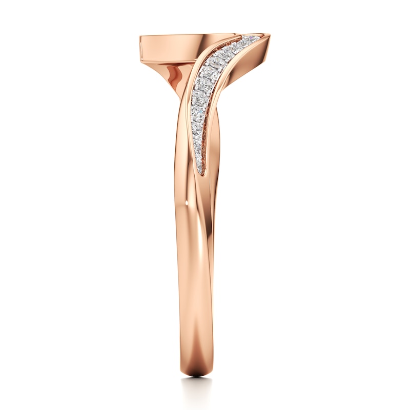 Main Image 3 of J'Lure Lab-Grown Diamond Contour Wedding Band 1/8 ct tw 18K Rose Gold