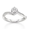 Thumbnail Image 1 of J'Lure Octagon Step-Cut Lab-Grown Diamond Bypass Engagement Ring 1 ct tw 18K White Gold