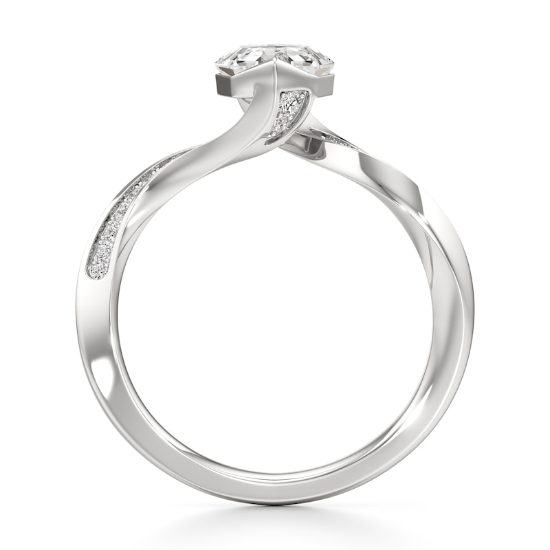Main Image 2 of J'Lure Octagon Step-Cut Lab-Grown Diamond Bypass Engagement Ring 1 ct tw 18K White Gold
