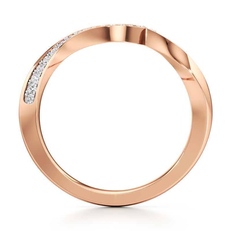 Main Image 2 of J'Lure Lab-Grown Diamond Contour Wedding Band 1/6 ct tw 18K Rose Gold