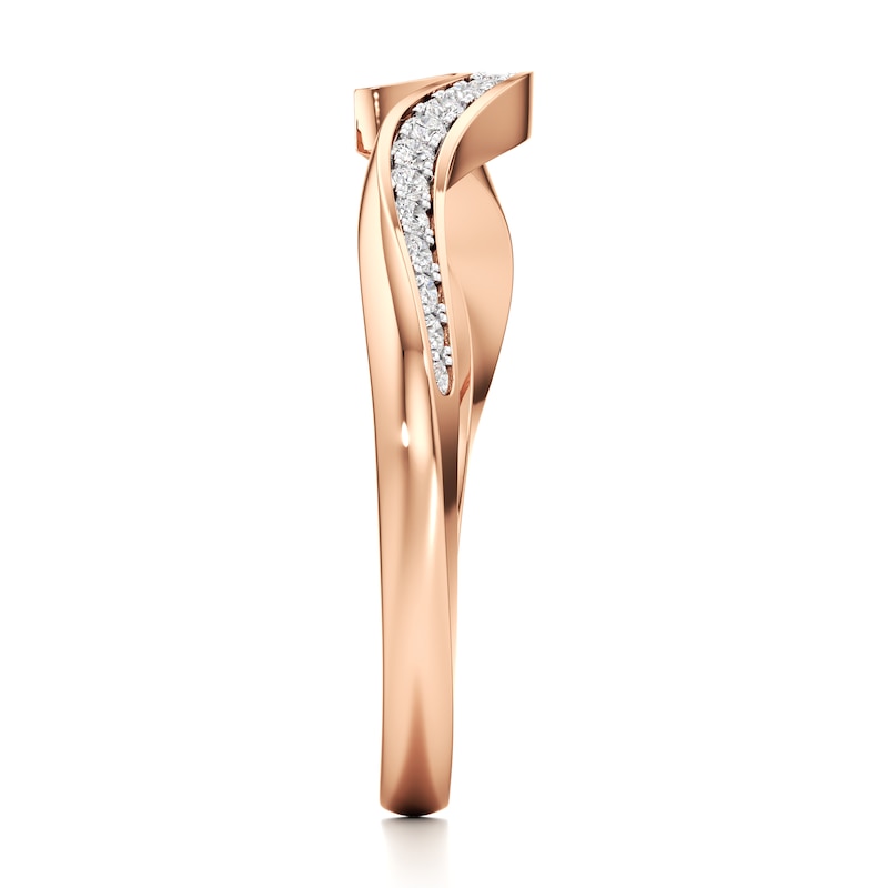 Main Image 3 of J'Lure Lab-Grown Diamond Contour Wedding Band 1/6 ct tw 18K Rose Gold