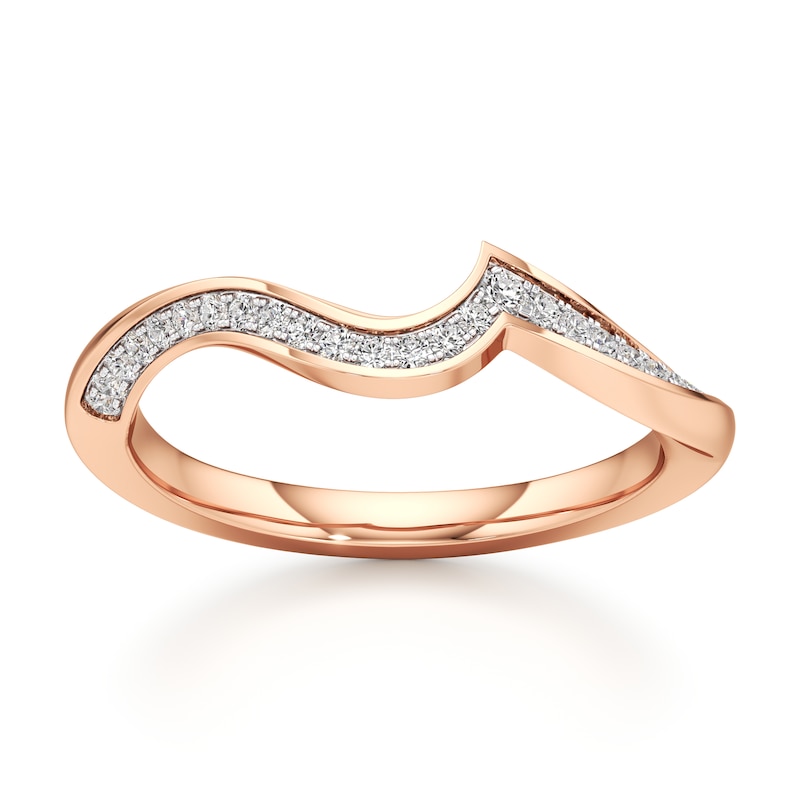 Main Image 1 of J'Lure Lab-Grown Diamond Contour Wedding Band 1/6 ct tw 18K Rose Gold
