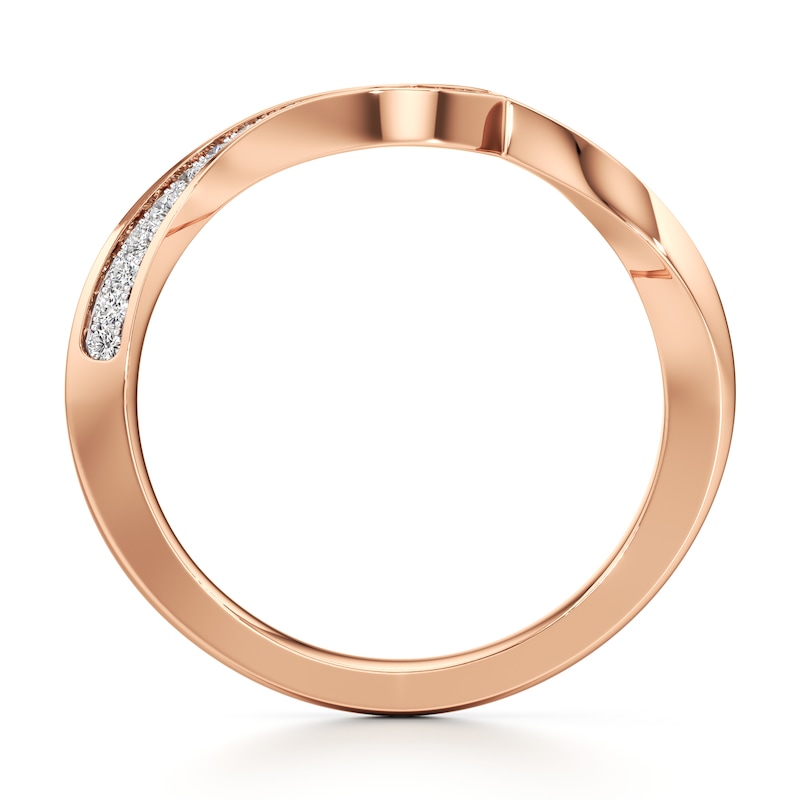 Main Image 2 of J'Lure Lab-Grown Diamond Contour Wedding Band 1/6 ct tw 18K Rose Gold
