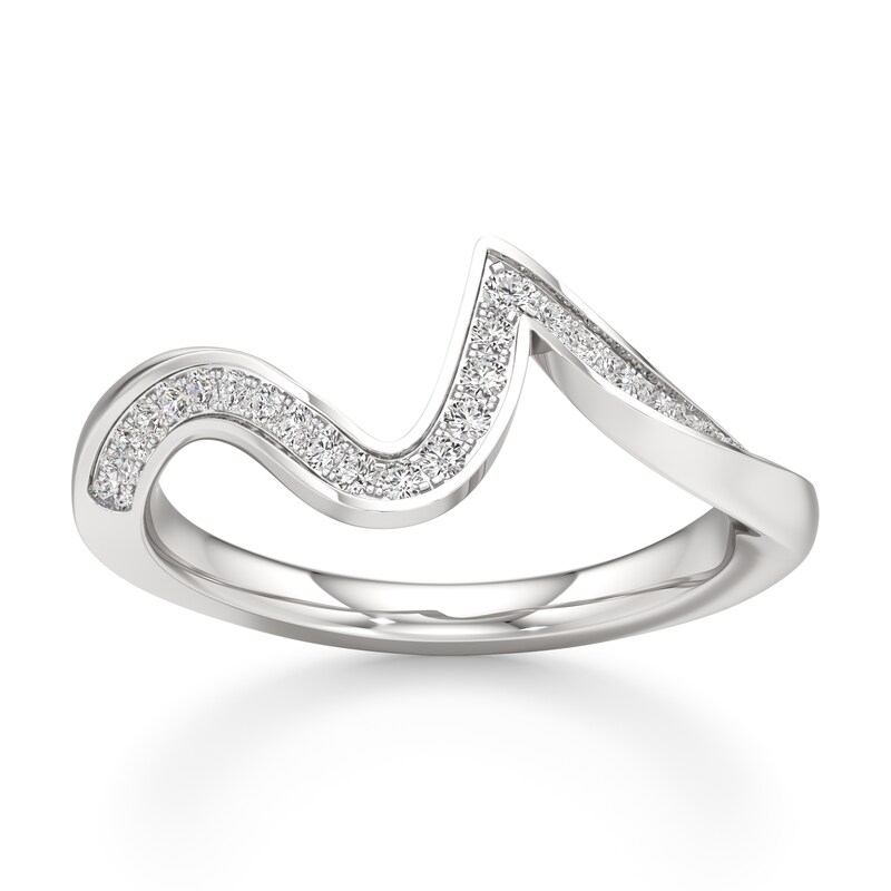 Main Image 1 of J'Lure Lab-Grown Diamond Contour Wedding Band 1/5 ct tw 18K White Gold