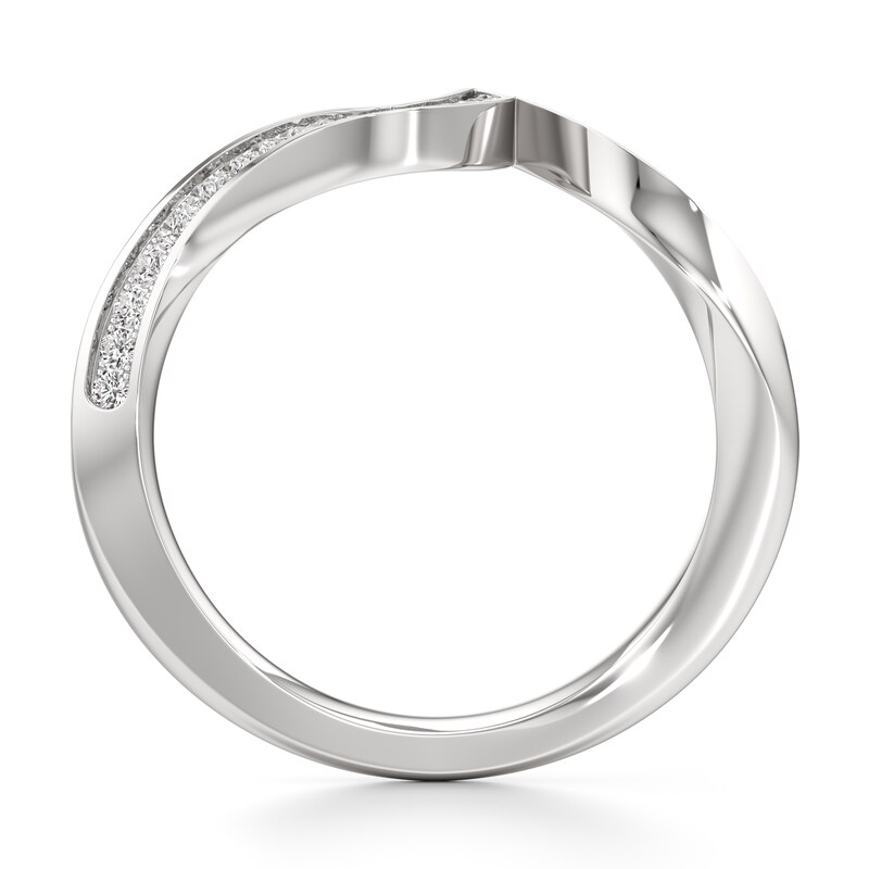 Main Image 2 of J'Lure Lab-Grown Diamond Contour Wedding Band 1/5 ct tw 18K White Gold