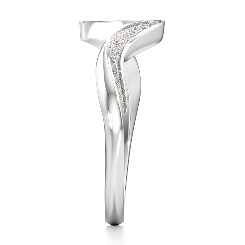 Main Image 3 of J'Lure Lab-Grown Diamond Contour Wedding Band 1/5 ct tw 18K White Gold