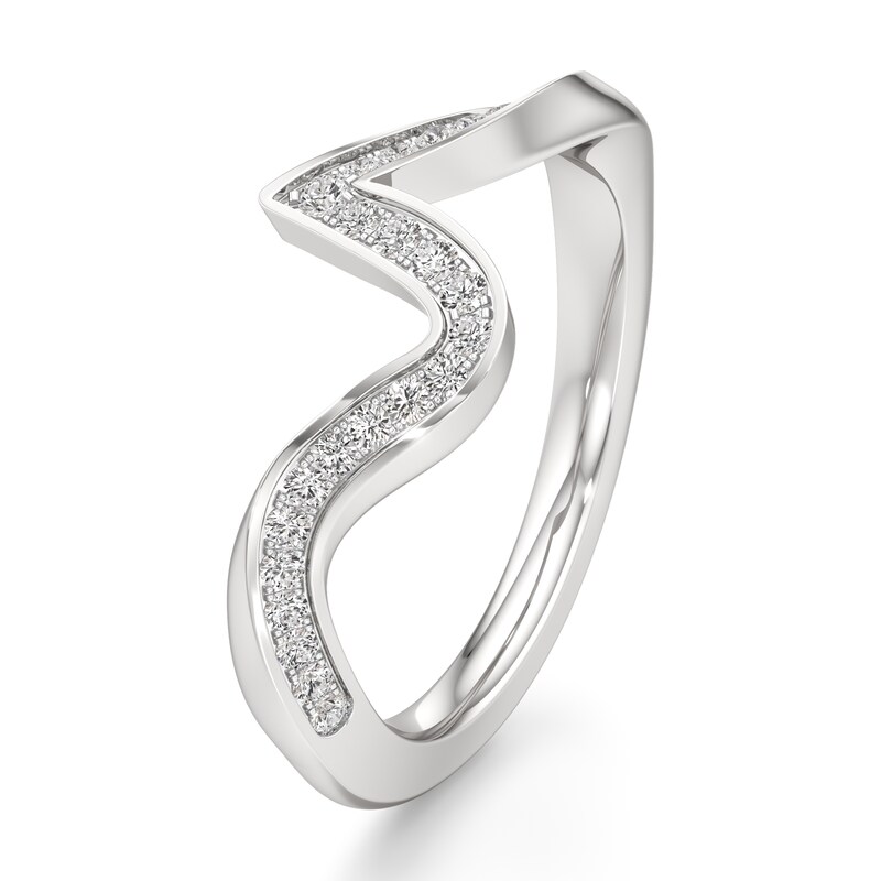 Main Image 4 of J'Lure Lab-Grown Diamond Contour Wedding Band 1/5 ct tw 18K White Gold