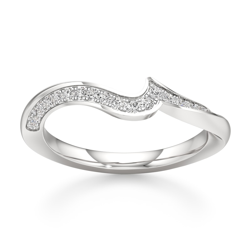 Main Image 1 of J'Lure Lab-Grown Diamond Contour Wedding Band 1/5 ct tw 18K White Gold