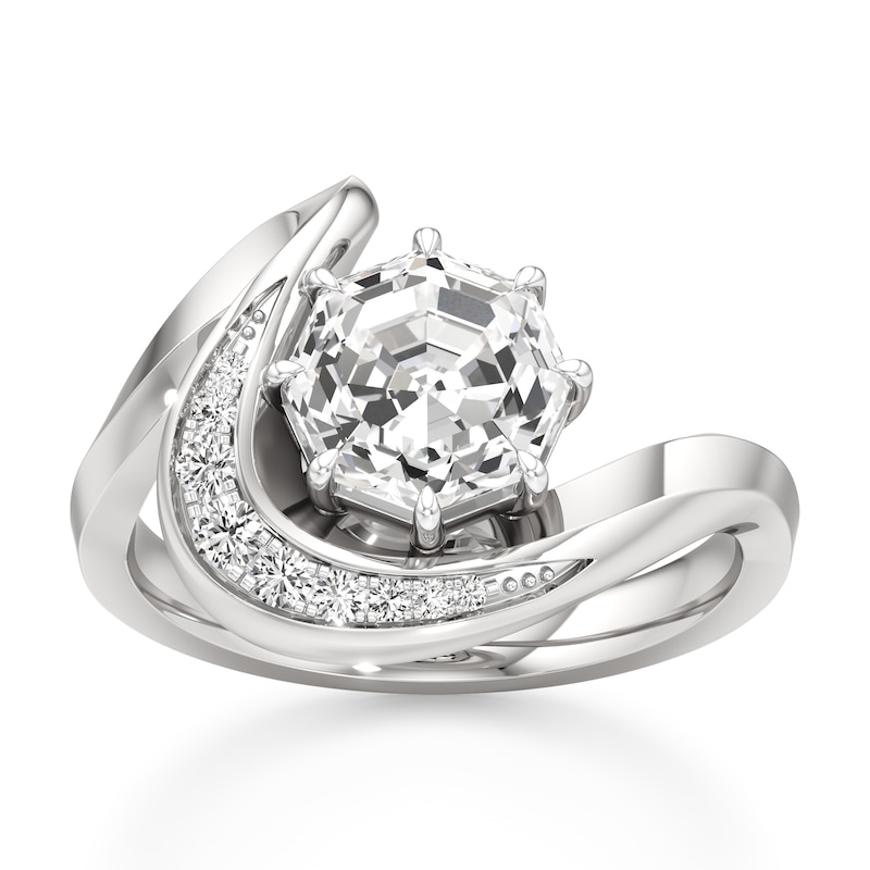 Main Image 1 of J'Lure Octagon Step-Cut Lab-Grown Diamond Engagement Ring 2 ct tw 18K White Gold