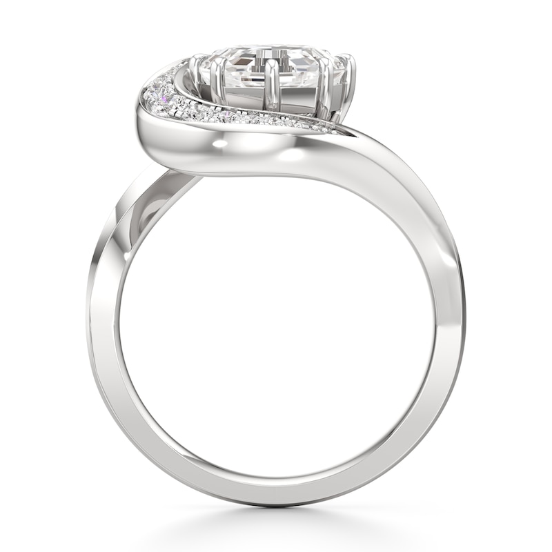 Main Image 2 of J'Lure Octagon Step-Cut Lab-Grown Diamond Engagement Ring 2 ct tw 18K White Gold