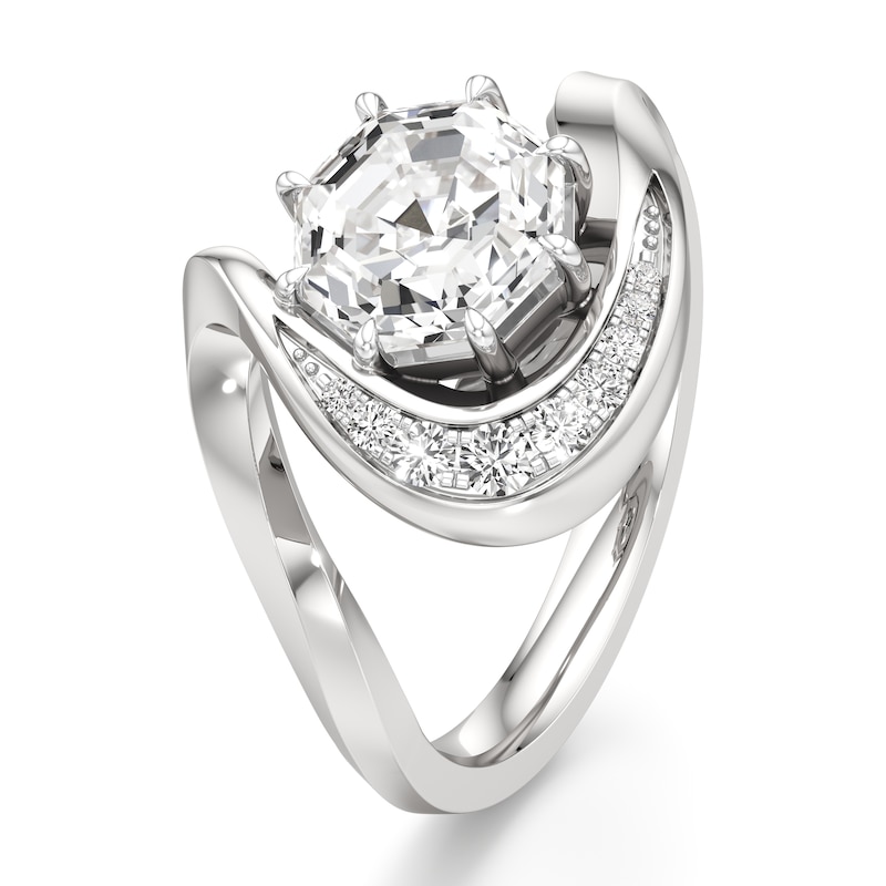Main Image 4 of J'Lure Octagon Step-Cut Lab-Grown Diamond Engagement Ring 2 ct tw 18K White Gold