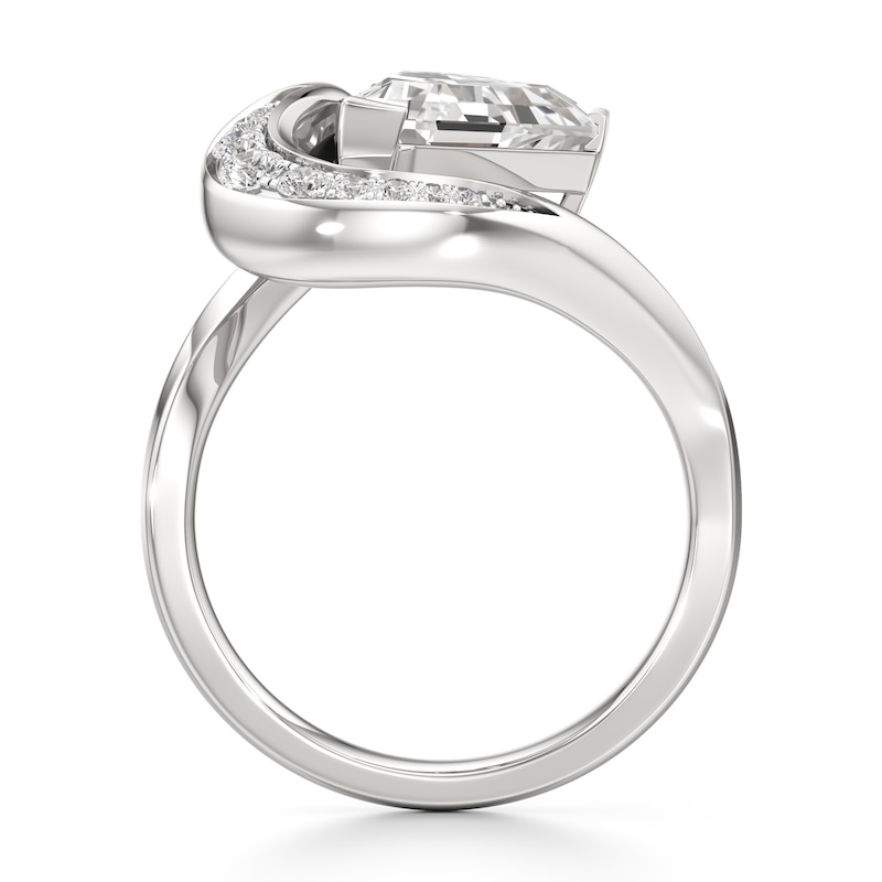 Main Image 2 of J'Lure Shield Step-Cut Lab-Grown Diamond Engagement Ring 3 ct tw 18K White Gold