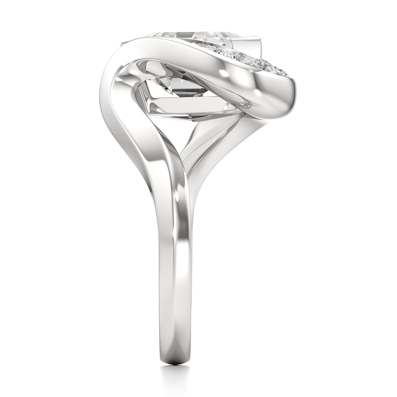 Main Image 3 of J'Lure Shield Step-Cut Lab-Grown Diamond Engagement Ring 3 ct tw 18K White Gold