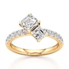 Thumbnail Image 1 of J'Lure Square-Emerald Step-Cut Two-Stone Lab-Grown Diamond Engagement Ring 1-7/8 ct tw 18K Yellow Gold