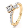 Thumbnail Image 4 of J'Lure Square-Emerald Step-Cut Two-Stone Lab-Grown Diamond Engagement Ring 1-7/8 ct tw 18K Yellow Gold