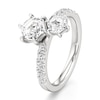 Thumbnail Image 2 of J'Lure Hexagon Step-Cut Two-Stone Lab-Grown Diamond Engagement Ring 1-3/4 ct tw 18K White Gold