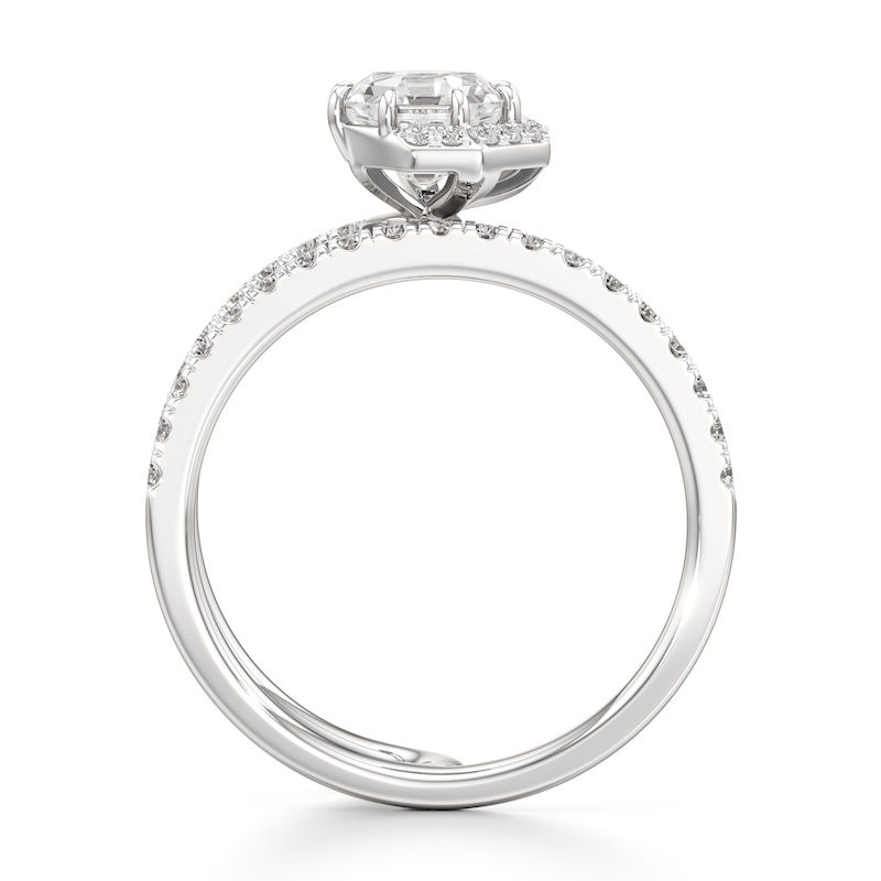Main Image 2 of J'Lure Octagon Step-Cut Lab-Grown Diamond Spiral Engagement Ring 1-3/8 ct tw 18K White Gold