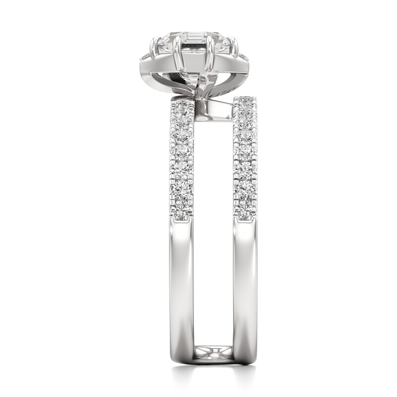 Main Image 3 of J'Lure Octagon Step-Cut Lab-Grown Diamond Spiral Engagement Ring 1-3/8 ct tw 18K White Gold