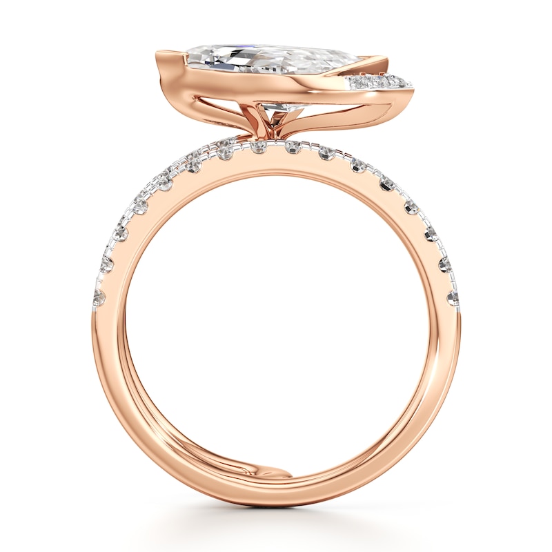 Main Image 2 of J'Lure Leaf Step-Cut Lab-Created Diamond Spiral Engagement Ring 2-1/2 ct tw 18K Rose Gold