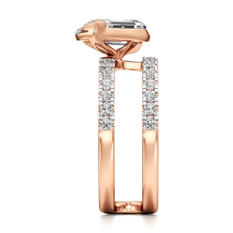 Main Image 3 of J'Lure Leaf Step-Cut Lab-Created Diamond Spiral Engagement Ring 2-1/2 ct tw 18K Rose Gold