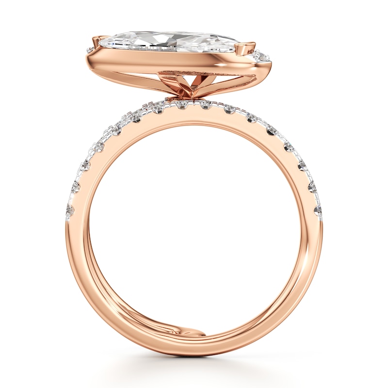 Main Image 2 of J'Lure Moval Old-Cut Lab-Grown Diamond Spiral Engagement Ring 2-5/8 ct tw 18K Rose Gold