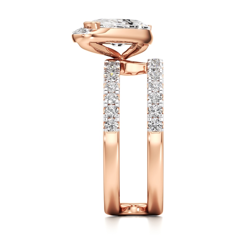 Main Image 3 of J'Lure Moval Old-Cut Lab-Grown Diamond Spiral Engagement Ring 2-5/8 ct tw 18K Rose Gold