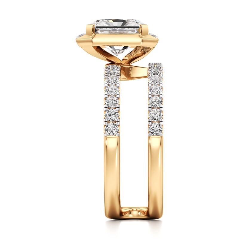 Main Image 3 of J'Lure Radiant Brilliant-Cut Lab-Created Diamond Spiral Engagement Ring 2-5/8 ct tw 18K Yellow Gold