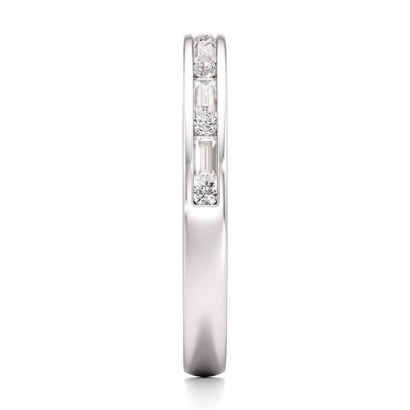 Main Image 3 of J'Lure Baguette & Round-Cut Lab-Grown Diamond Wedding Band 3/8 ct tw 18K White Gold