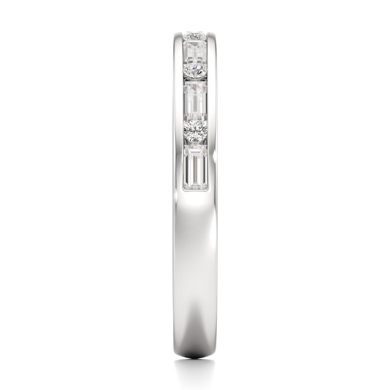 Main Image 3 of J'Lure Baguette & Round-Cut Lab-Grown Diamond Wedding Band 3/8 ct tw 18K White Gold