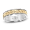 Thumbnail Image 1 of ArtCarved Men's Engraved Wedding Band 14K Two-Tone Gold 6mm