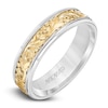 Thumbnail Image 2 of ArtCarved Men's Engraved Wedding Band 14K Two-Tone Gold 6mm