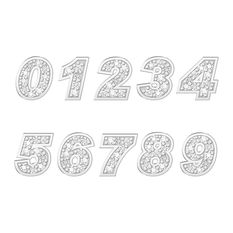 Main Image 2 of Diamond Double Digit Number Necklace Diamond Accents 14K White Gold 18"