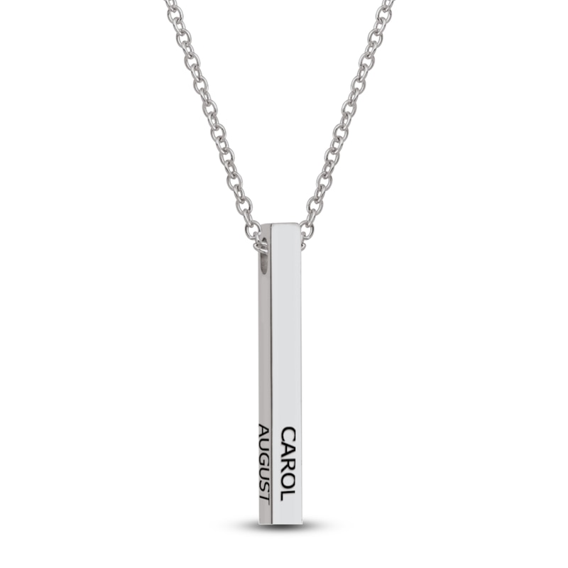 Main Image 1 of Engravable Stick Necklace Sterling Silver 20"