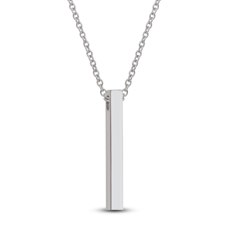 Main Image 2 of Engravable Stick Necklace Sterling Silver 20"