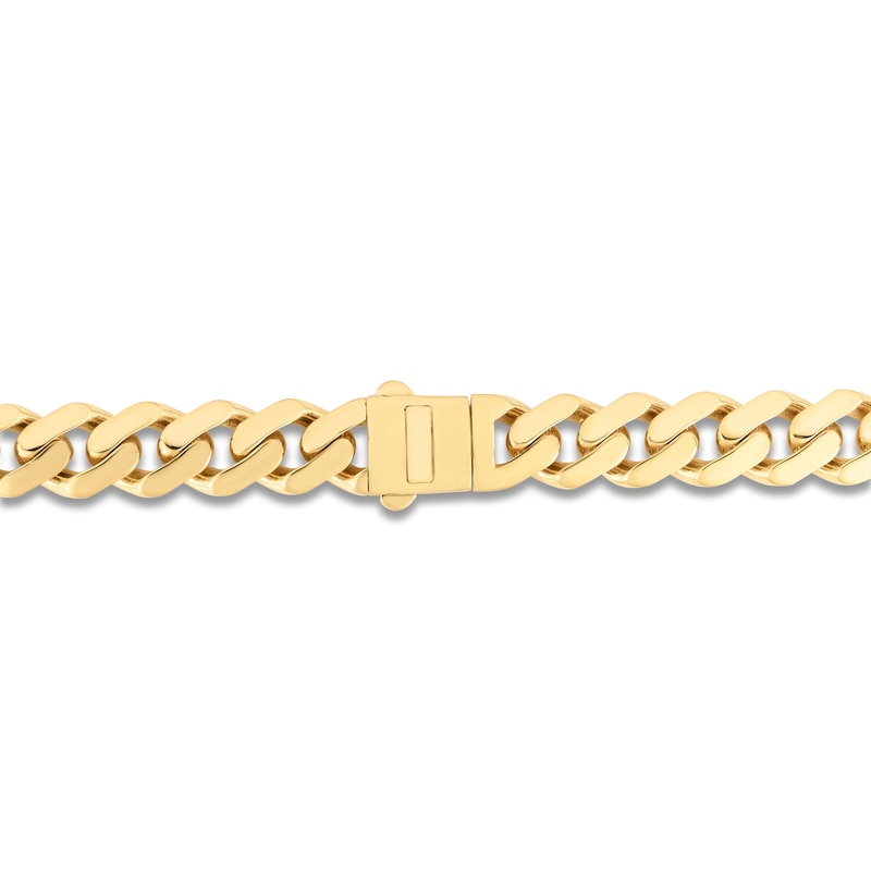 Main Image 3 of Cuban Curb Chain Necklace 9.5mm Semi-Solid 14K Yellow Gold 22"